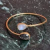 Vergulden armband Labradoriet + Regenboog Maansteen