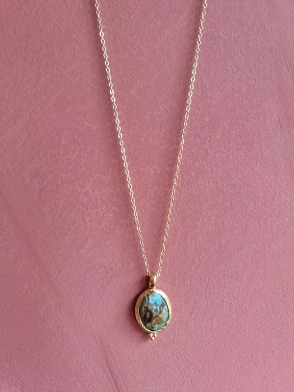 Vergulden ketting Turquoise - Afbeelding 2