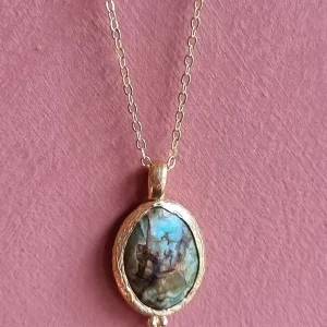 Vergulden ketting Turquoise