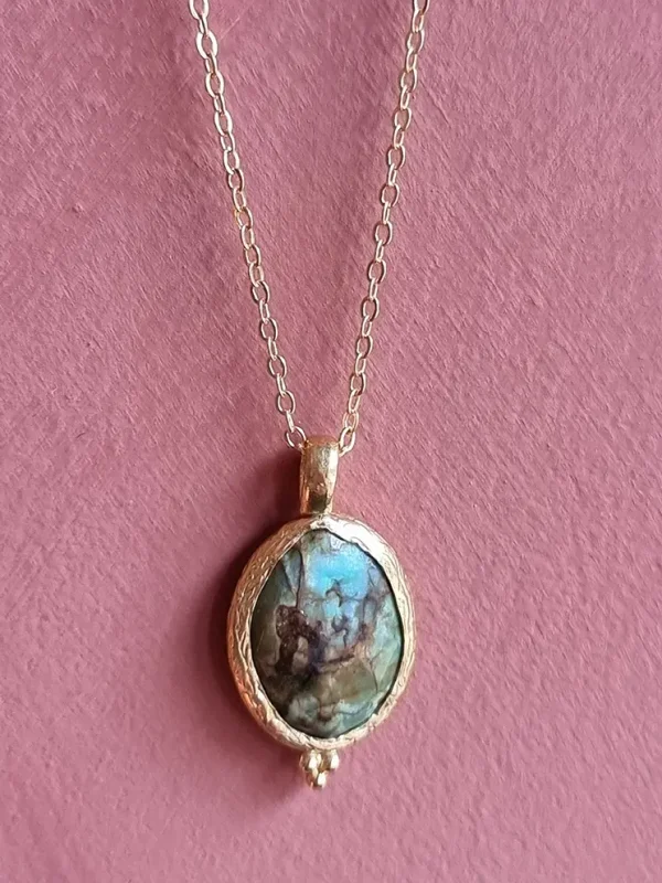 Vergulden ketting Turquoise