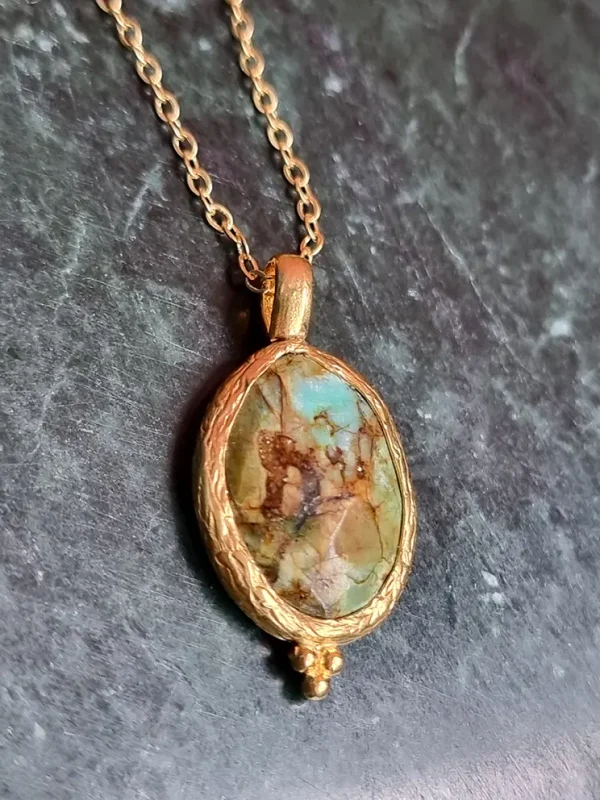 Vergulden ketting Turquoise - Afbeelding 3