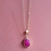 Vergulden ketting Roze Robijn - Afbeelding 2