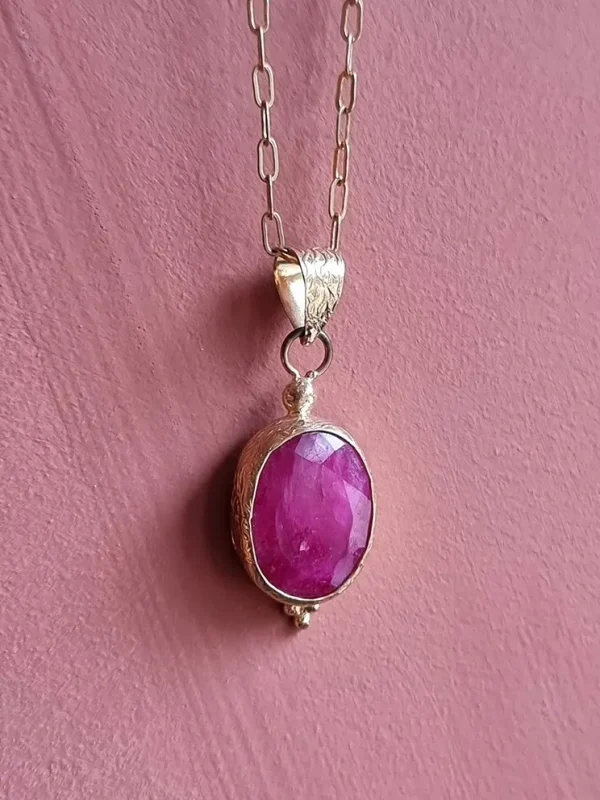 Vergulden ketting Roze Robijn