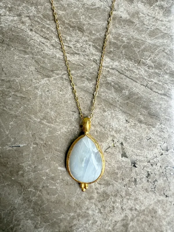 Vergulden Ketting Maansteen