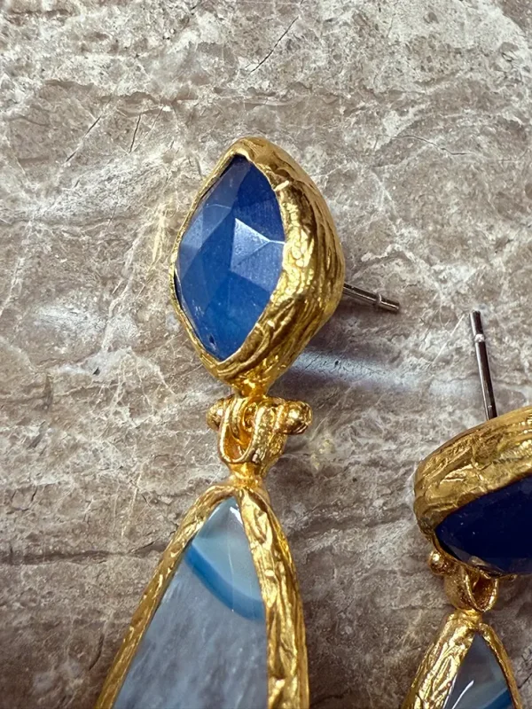 Verguld Blauw Agaat Arwen - Afbeelding 2