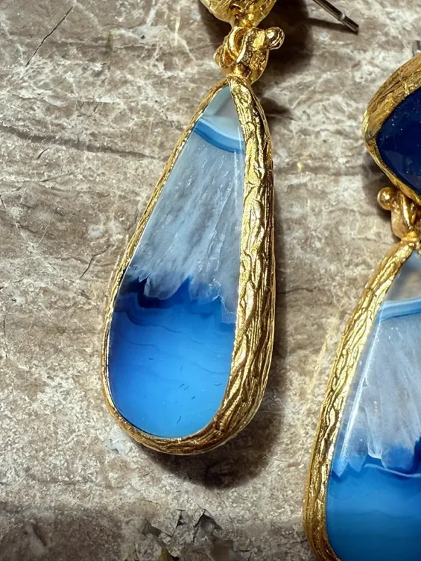 Verguld Blauw Agaat Arwen - Afbeelding 3