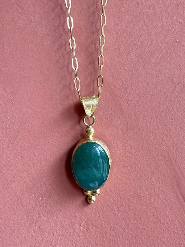 Vergulden Ketting Groen Aventurijn - Afbeelding 3