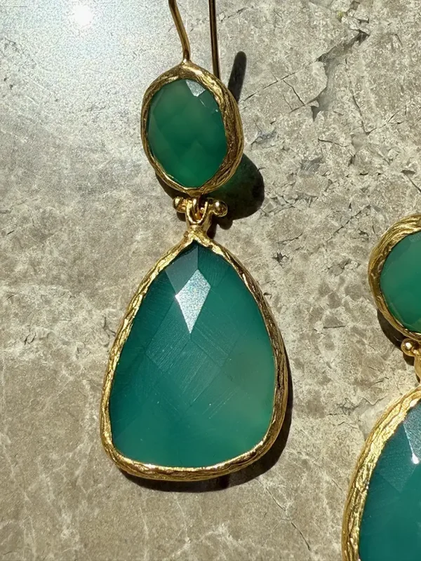 Verguld Cat Eye groen Naëma - Afbeelding 2