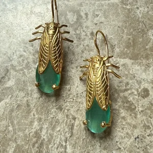 Verguld Cat Eye groen insect