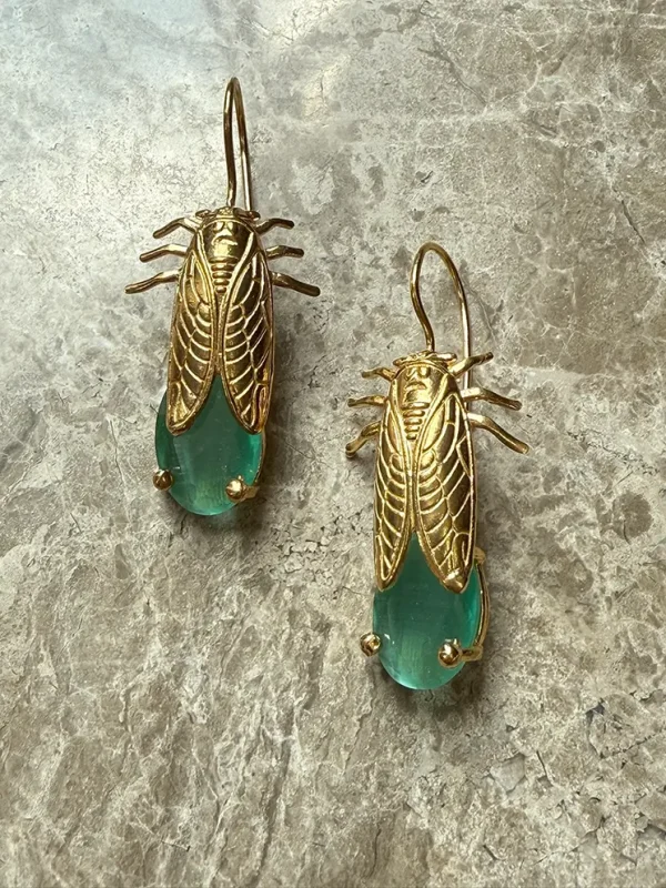 Verguld Cat Eye groen insect