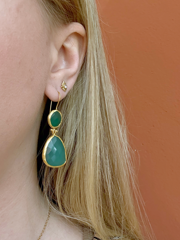 Verguld Cat Eye groen Naëma - Afbeelding 3