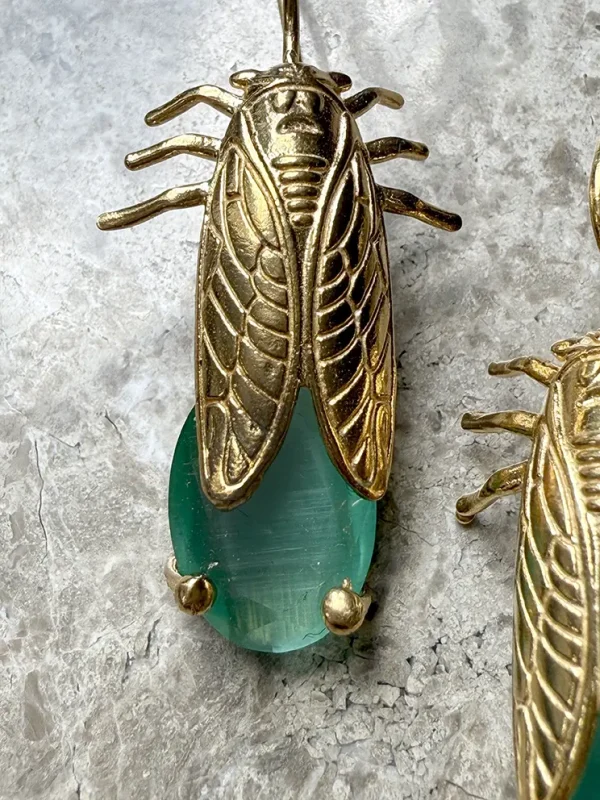 Verguld Cat Eye groen insect - Afbeelding 2