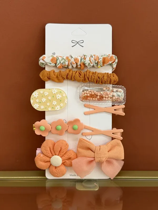Set haar clipjes oranje