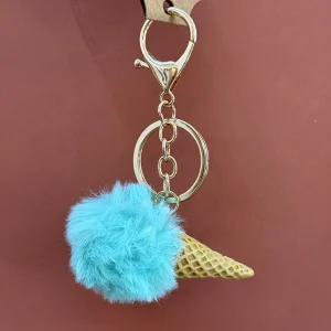 Sleutelhanger ijsje blauw