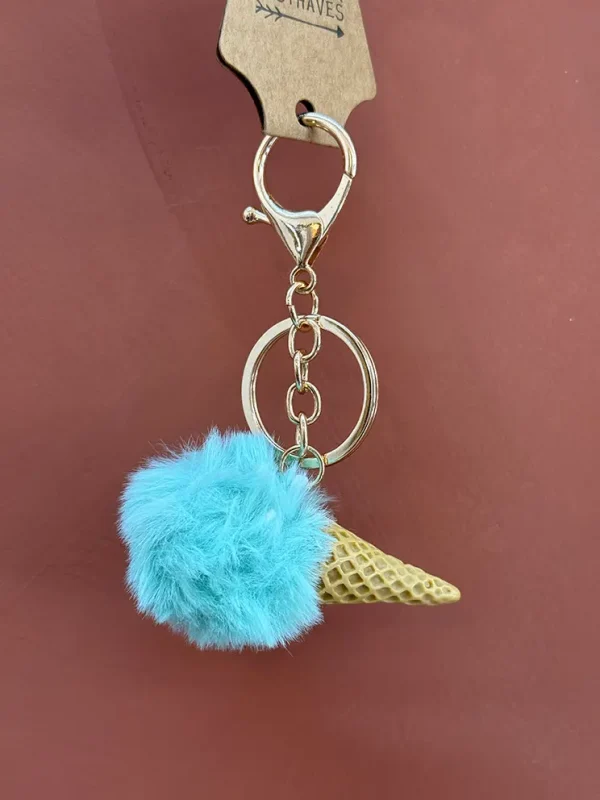 Sleutelhanger ijsje blauw