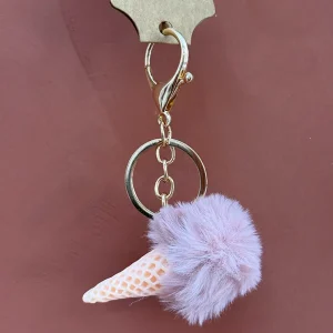 Sleutelhanger ijsje paars