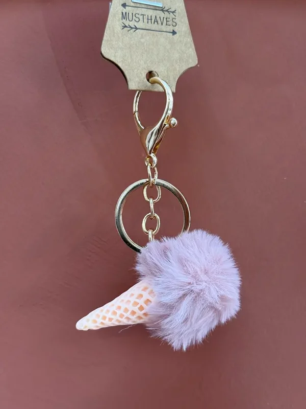Sleutelhanger ijsje paars