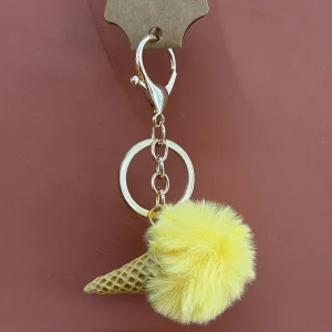 Sleutelhanger ijsje geel
