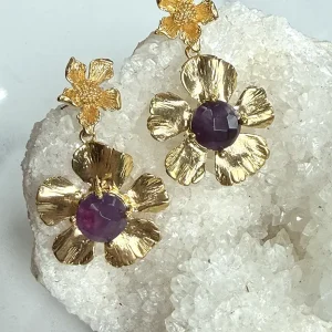 Verguld Amethist Flower