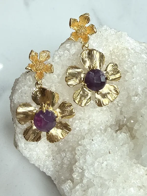 Verguld Amethist Flower
