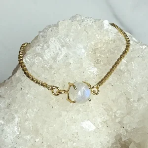 Vergulden armband Maansteen