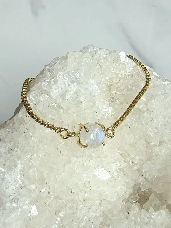 Vergulden armband Maansteen