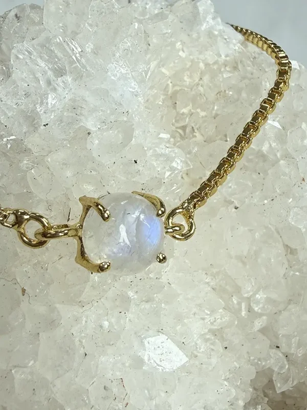 Vergulden armband Maansteen - Afbeelding 2
