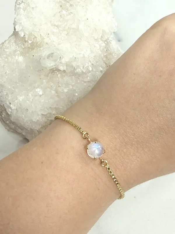 Vergulden armband Maansteen - Afbeelding 5