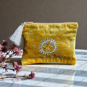 Velvet etui Geel